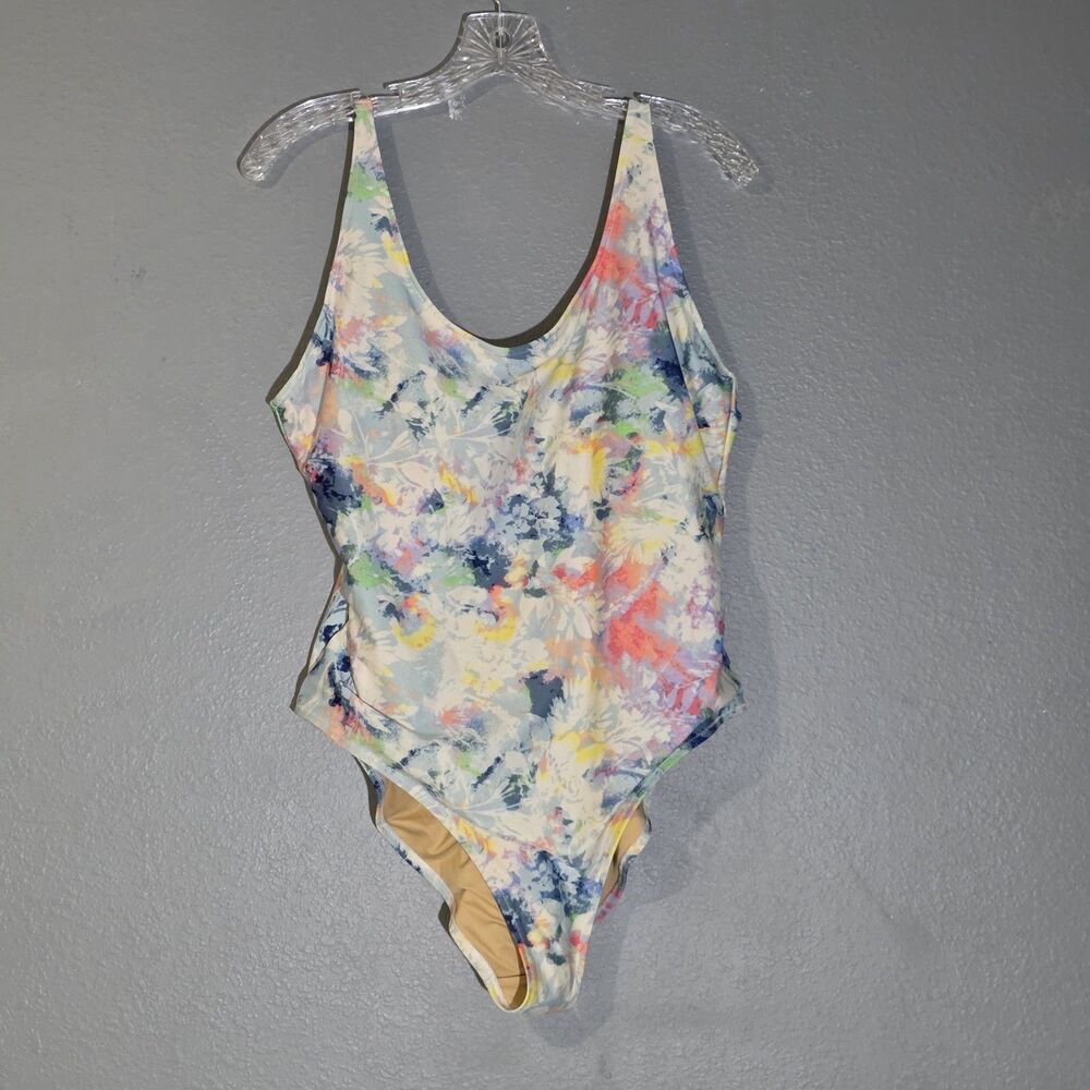 Old Navy Bathing One Piece Bathing Suit Blue Floral Sz XL